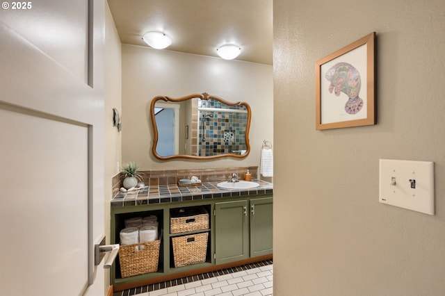 bathroom featuring vanity and tile patterned floors