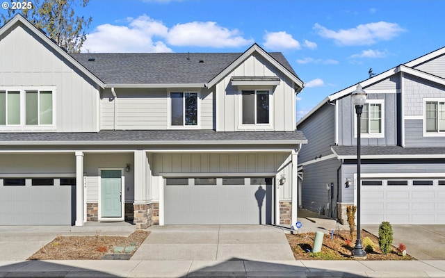 view of front of home with a garage