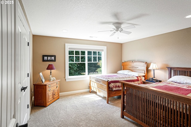 3545 Eagle Crest Rd NW, Salem, OR 97304 - bedroom with carpet flooring, a textured ceiling, and ceiling fan