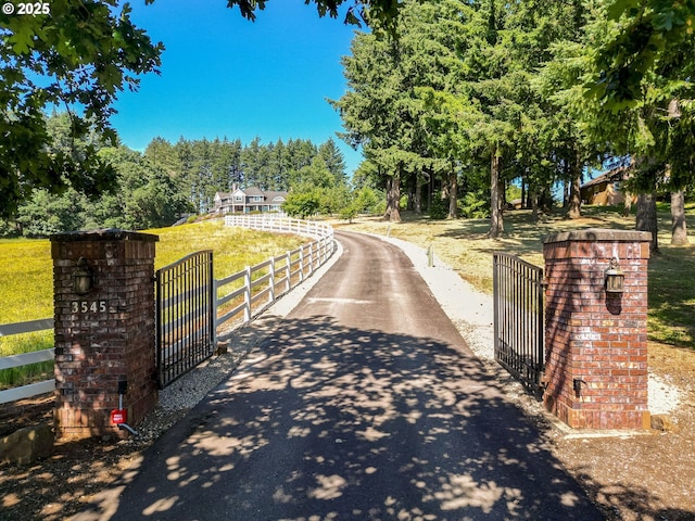 3545 Eagle Crest Rd NW, Salem, OR 97304 - view of asphalt driveway with a gate and a gated entry