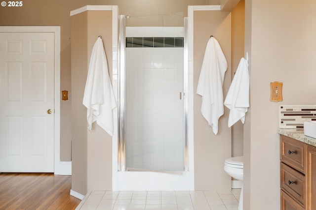 2391 NW Irving St, Portland, OR 97210 - full bathroom with a stall shower and vanity