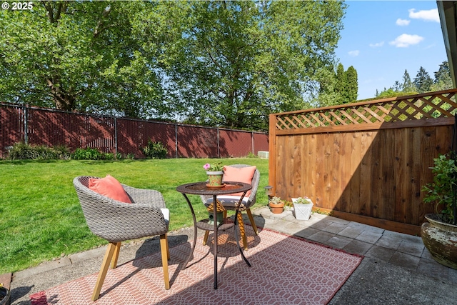 view of patio / terrace featuring a fenced backyard