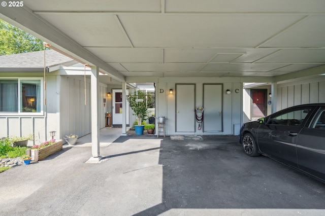 entrance to property with board and batten siding