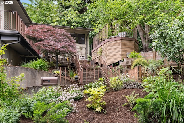 2345 NE Ridgewood Dr, Portland, OR 97212 - back of property featuring stairway and a balcony