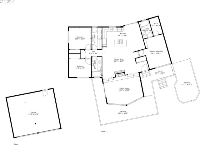2345 NE Ridgewood Dr, Portland, OR 97212 - floor plan / room layout