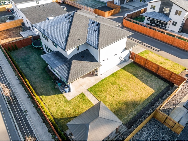 drone / aerial view with a residential view