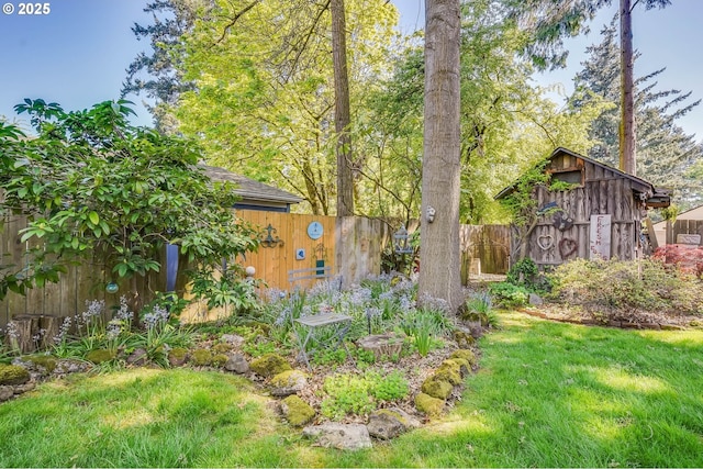 view of yard with fence