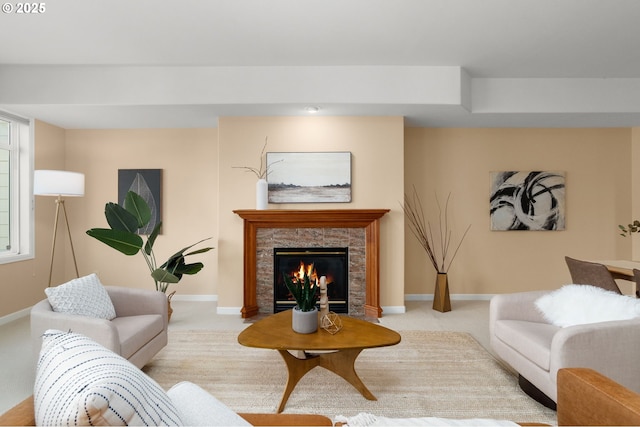 4873 NW Promenade Ter Unit 122, Portland, OR 97229 - living area featuring carpet floors and a fireplace