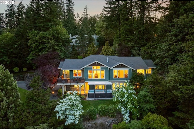 19375 SW Eastside Rd, Lake Oswego, OR 97034 - back of property with a wooden deck
