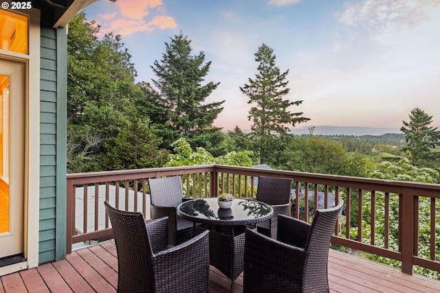 19375 SW Eastside Rd, Lake Oswego, OR 97034 - deck at dusk with outdoor dining area