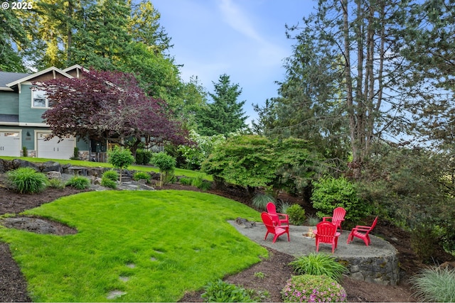 19375 SW Eastside Rd, Lake Oswego, OR 97034 - view of green lawn with an outdoor fire pit