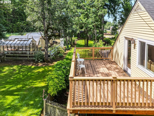 4269 Victor Point Rd, Silverton, OR 97381 - wooden deck featuring an exterior structure and an outbuilding