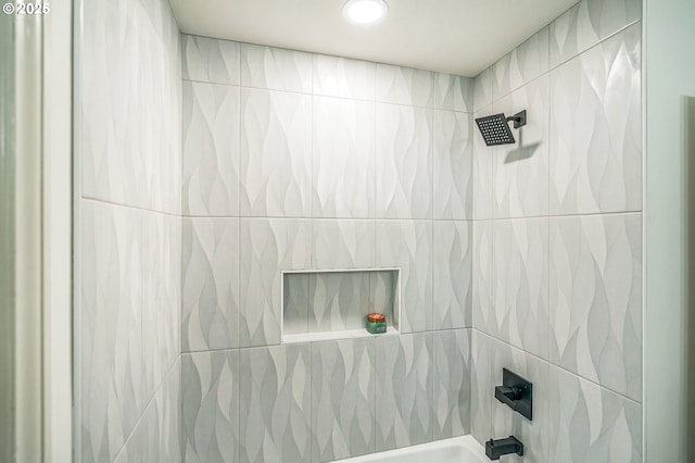 clothes washing area featuring recessed lighting