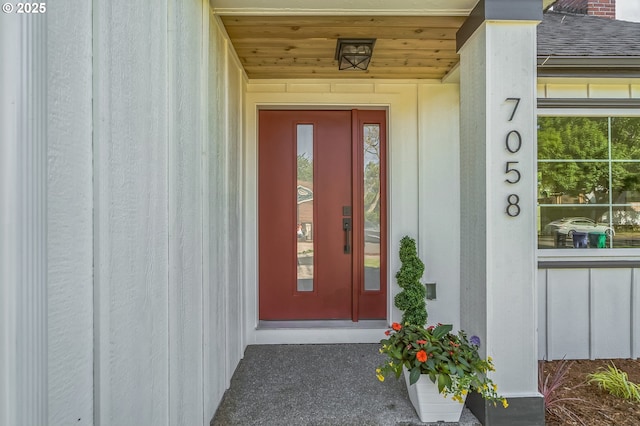 view of doorway to property