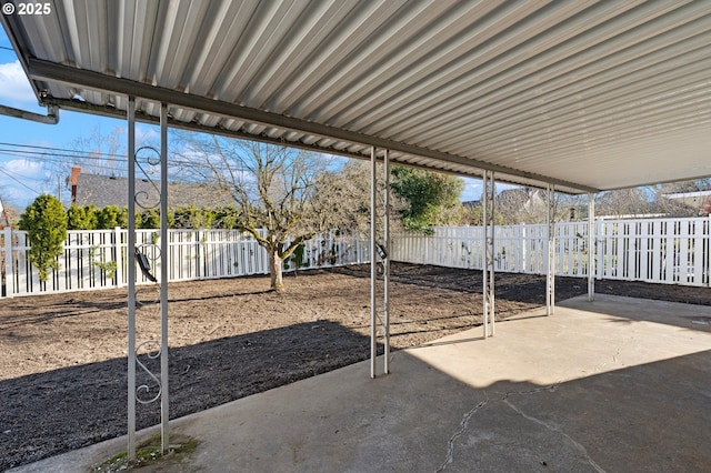 view of patio with a fenced backyard