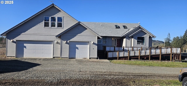 view of front of property with a deck