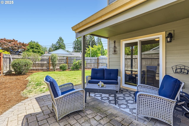 319 NE Hyde Cir, Hillsboro, OR 97124 - view of patio / terrace featuring an outdoor living space