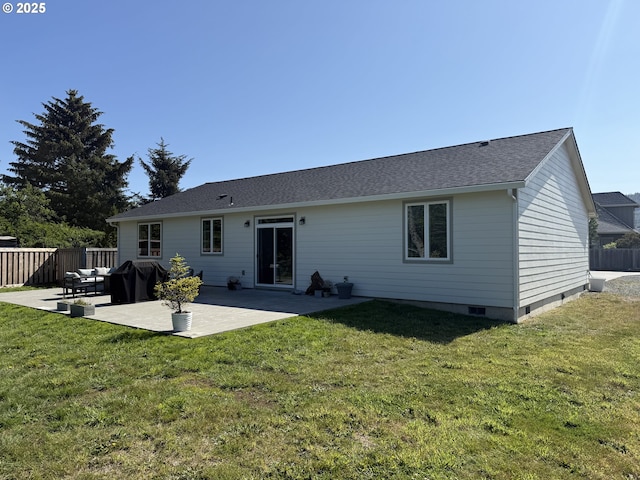 7205 Edge Cliff Dr, Brookings, OR 97415 - rear view of house with a patio and crawl space
