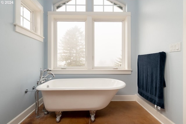 bathroom featuring a washtub