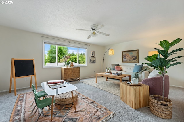 1520 SE 109th Ave, Portland, OR 97216 - carpeted living area featuring baseboards and a ceiling fan