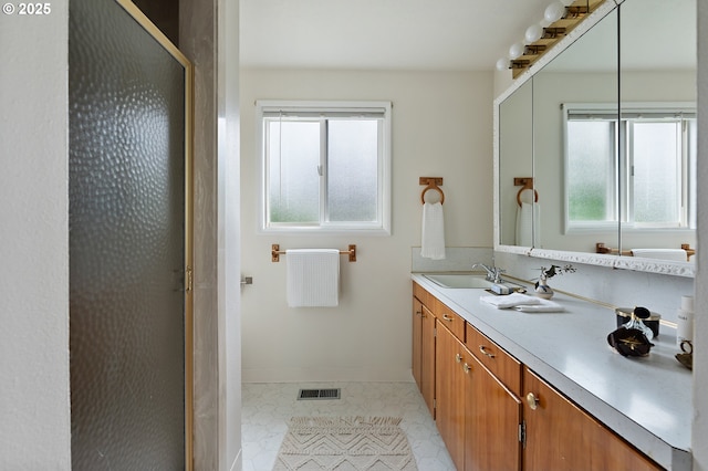 1520 SE 109th Ave, Portland, OR 97216 - full bath with double vanity, a stall shower, and baseboards