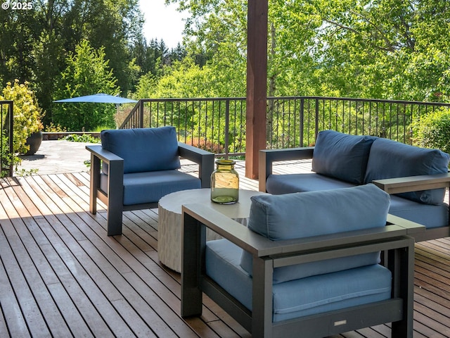 13615 NW Mason Hill Rd, North Plains, OR 97133 - wooden deck featuring outdoor lounge area
