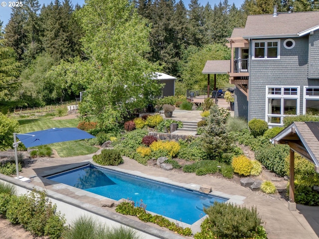 13615 NW Mason Hill Rd, North Plains, OR 97133 - outdoor pool featuring a wooden deck
