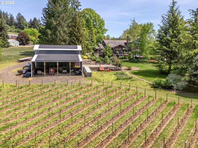 13615 NW Mason Hill Rd, North Plains, OR 97133 - view of yard featuring an outbuilding, a pole building, fence, and agricultural plots