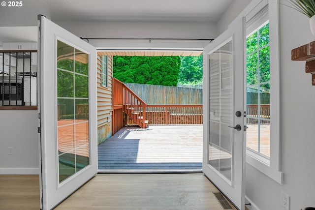1111 SW Linneman Ave, Gresham, OR 97080 - doorway to outside featuring wood finished floors and french doors
