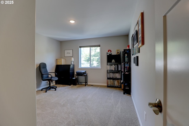 1637 E 21st St, The Dalles, OR 97058 - office area featuring carpet, baseboards, and recessed lighting