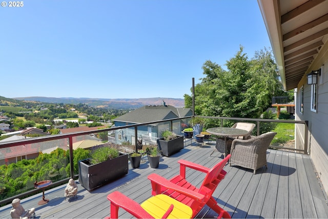 1637 E 21st St, The Dalles, OR 97058 - wooden deck featuring a mountain view