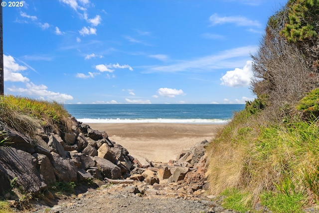 water view featuring nearby beach