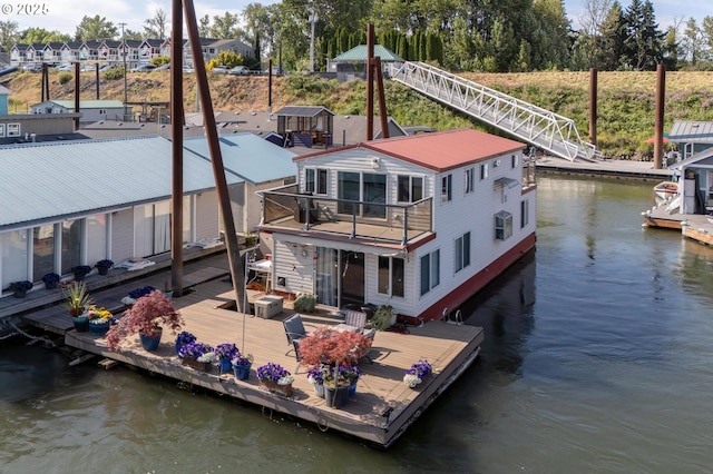 429 N Bridgeton Rd # 15, Portland, OR 97217 - dock area featuring a balcony and a deck with water view