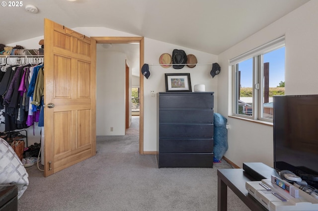 429 N Bridgeton Rd # 15, Portland, OR 97217 - bedroom with carpet and lofted ceiling