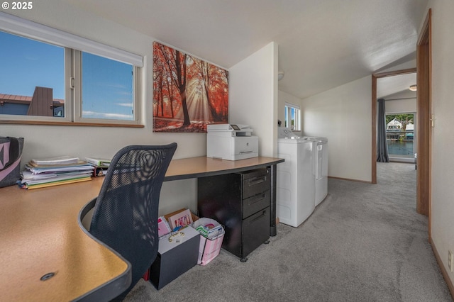429 N Bridgeton Rd # 15, Portland, OR 97217 - office space featuring washer and dryer, carpet, and vaulted ceiling