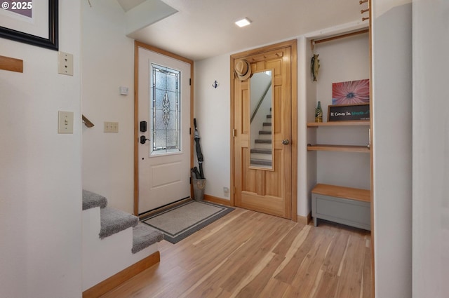 429 N Bridgeton Rd # 15, Portland, OR 97217 - foyer entrance featuring stairs and light wood finished floors