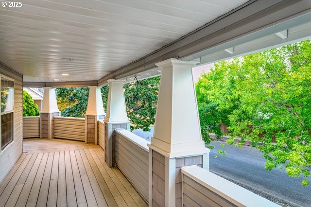 wooden deck with a porch