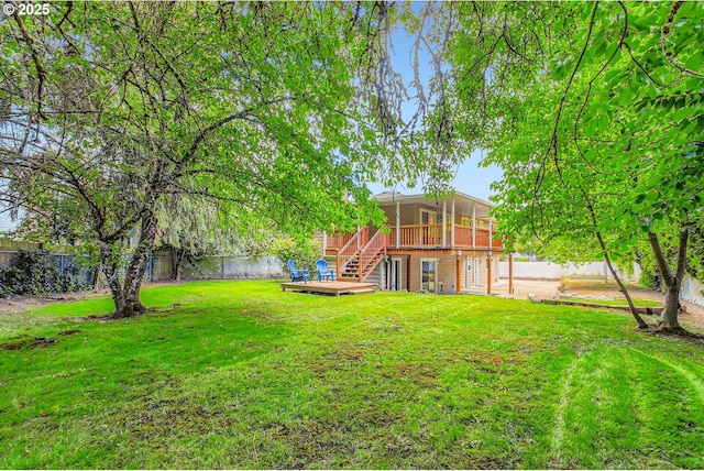 4080 SW 196th Ave, Beaverton, OR 97078 - fenced backyard with stairway and a wooden deck