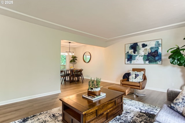 4080 SW 196th Ave, Beaverton, OR 97078 - living room with wood finished floors and a chandelier