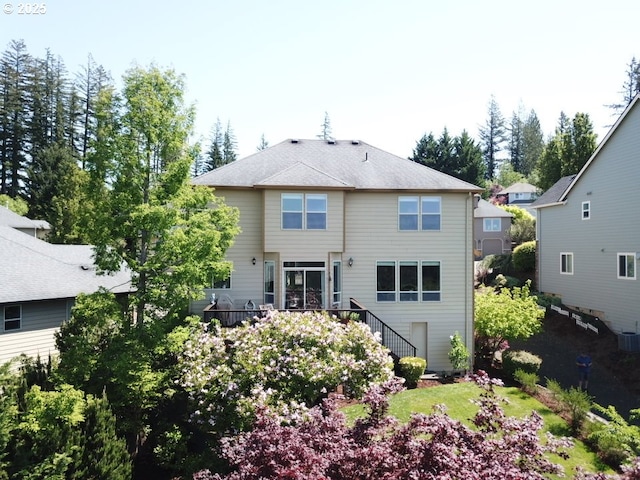 4119 Forest View Dr, Washougal, WA 98671 - back of property featuring cooling unit and stairway