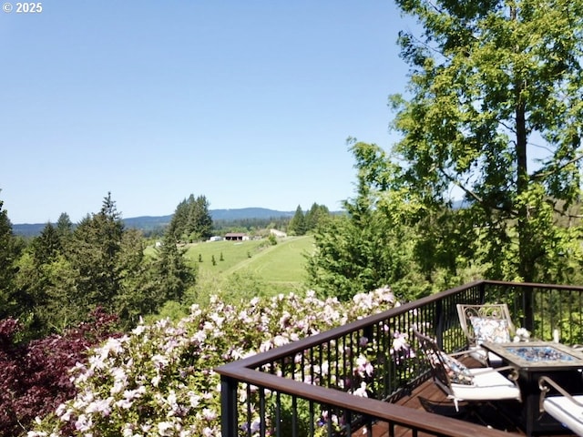 4119 Forest View Dr, Washougal, WA 98671 - view of wooden balcony with a wooden deck