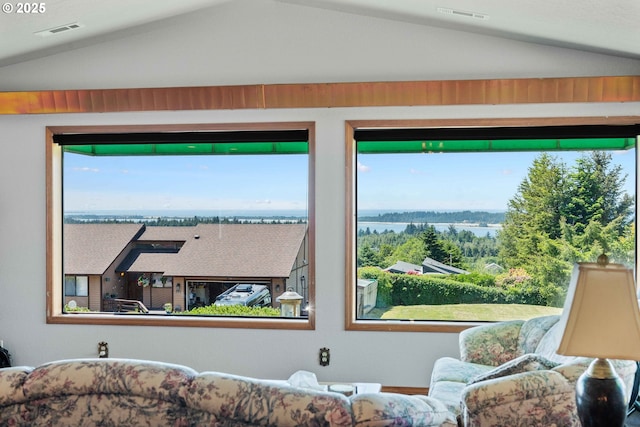 705 Prefontaine Dr, Coos Bay, OR 97420 - sitting room with lofted ceiling and plenty of natural light