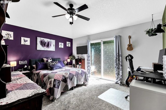 1968 Spricetree Ln, Salem, OR 97306 - bedroom featuring carpet flooring, access to outside, and ceiling fan