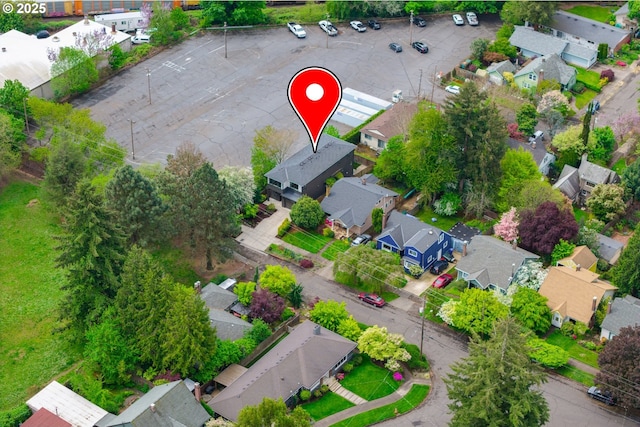 drone / aerial view with a residential view