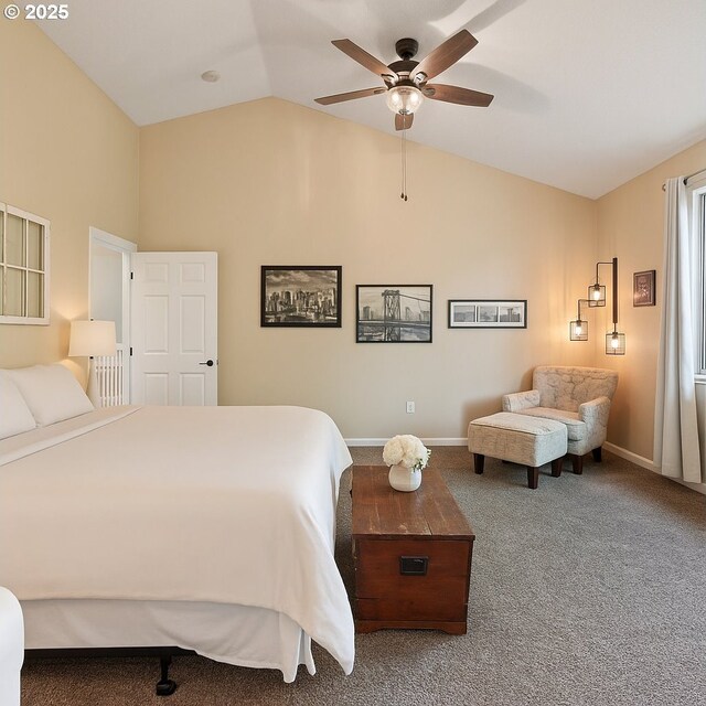 16117 SE Goosehollow Dr, Damascus, OR 97089 - carpeted bedroom with high vaulted ceiling and ceiling fan