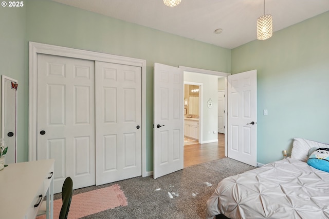 16117 SE Goosehollow Dr, Damascus, OR 97089 - carpeted bedroom featuring a closet and baseboards