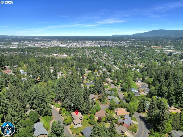 aerial overview of property's location featuring mountains