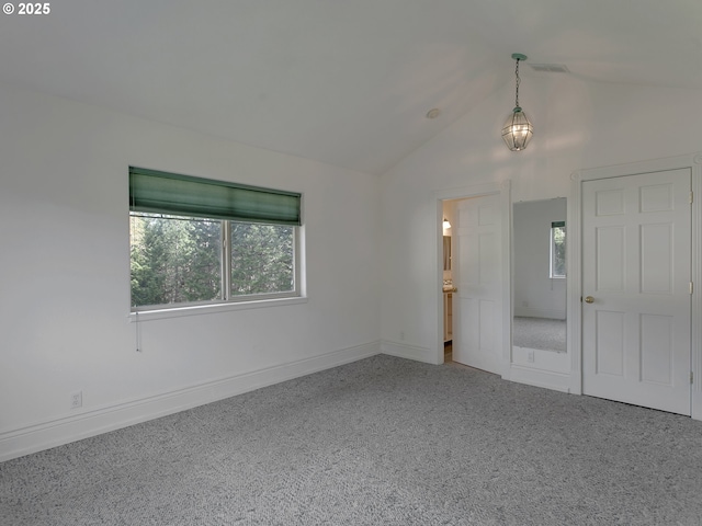 17234 Oakdale Rd, Dallas, OR 97338 - carpeted empty room featuring vaulted ceiling and baseboards
