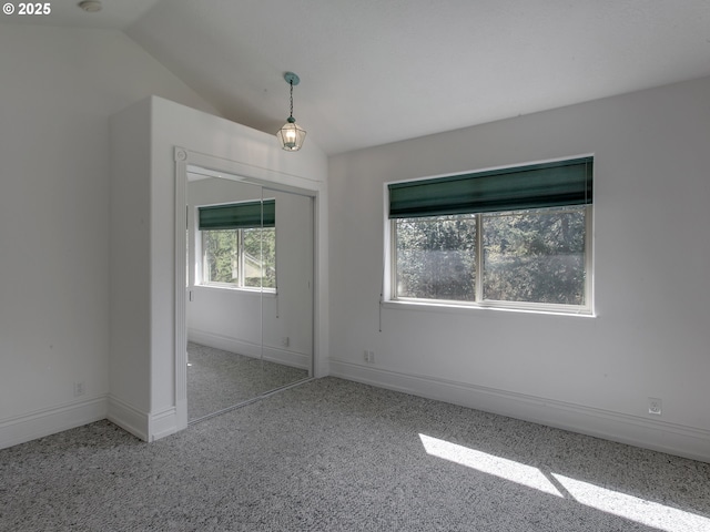 17234 Oakdale Rd, Dallas, OR 97338 - carpeted empty room featuring vaulted ceiling and baseboards