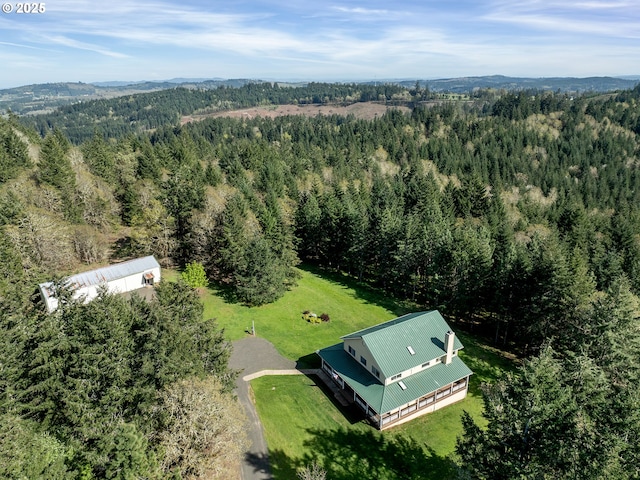 17234 Oakdale Rd, Dallas, OR 97338 - drone / aerial view featuring a forest view